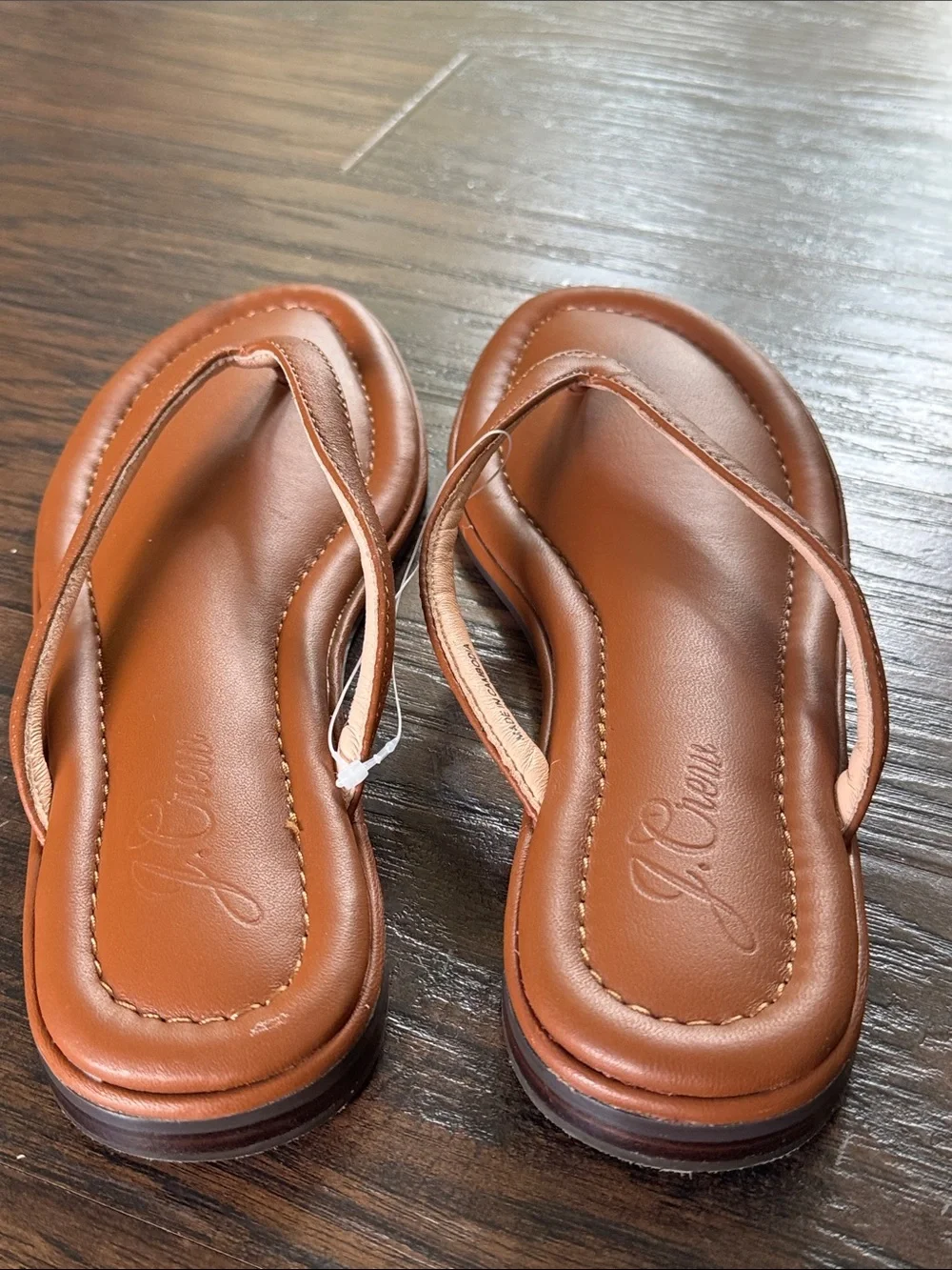 J. Crew Leather Tan Thong Sandals